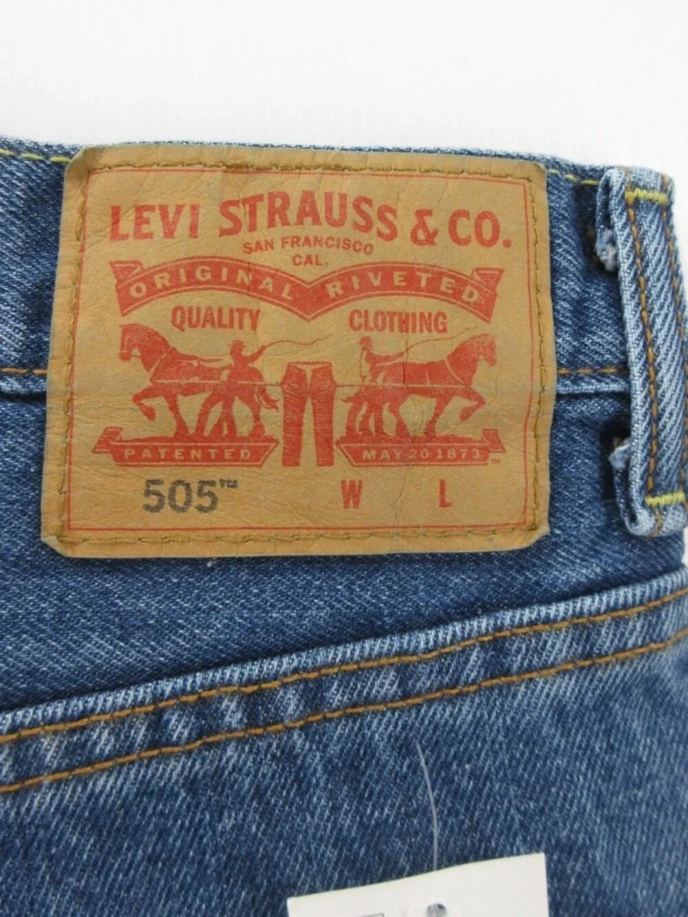 Levis 505 Jeans 44X34 Regular Fit Straight Leg Red Tab Denim Pants NEW